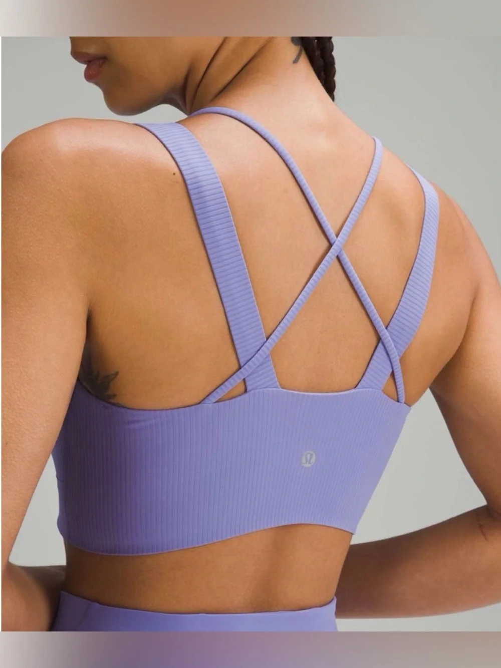 NWOT New Lululemon Like a Cloud Longline Ribbed Bra *Light Support Dark Lavender
